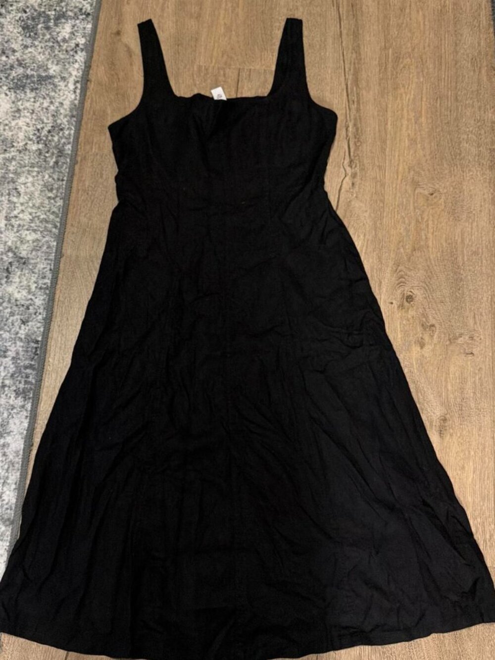 Old Navy black linen blend midi dress